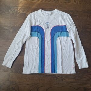 Roots 2006 winter Olympics Torino White Long Sleeve T-Shirt women's sz.S